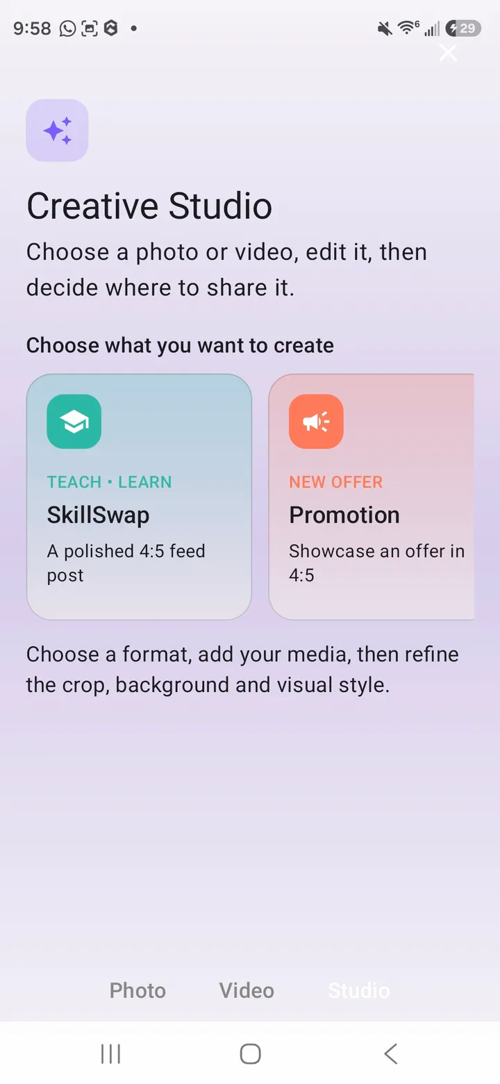 Shape content in Creative Studio in the Globamit Android app